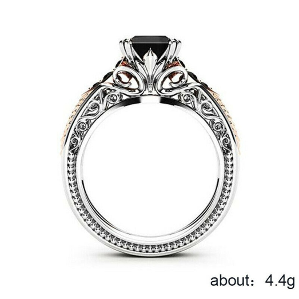 Elegant 925 Silver Black Sapphire Ring New - Picture 4 of 5